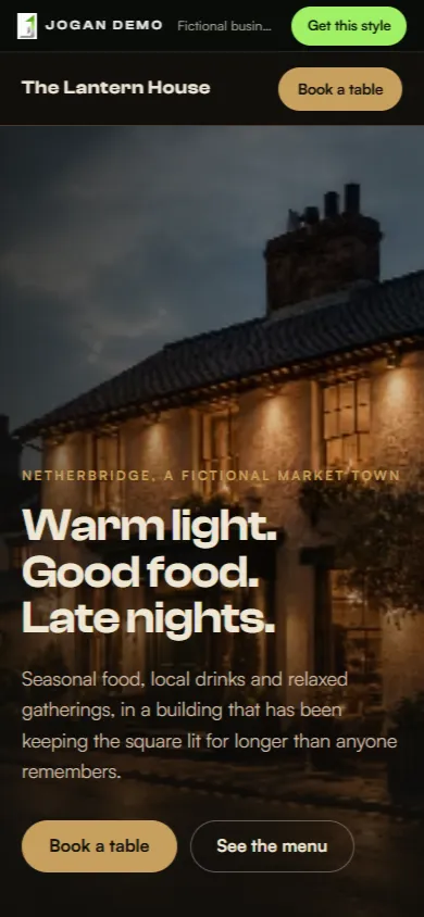 The same After Dark concept shown on a phone