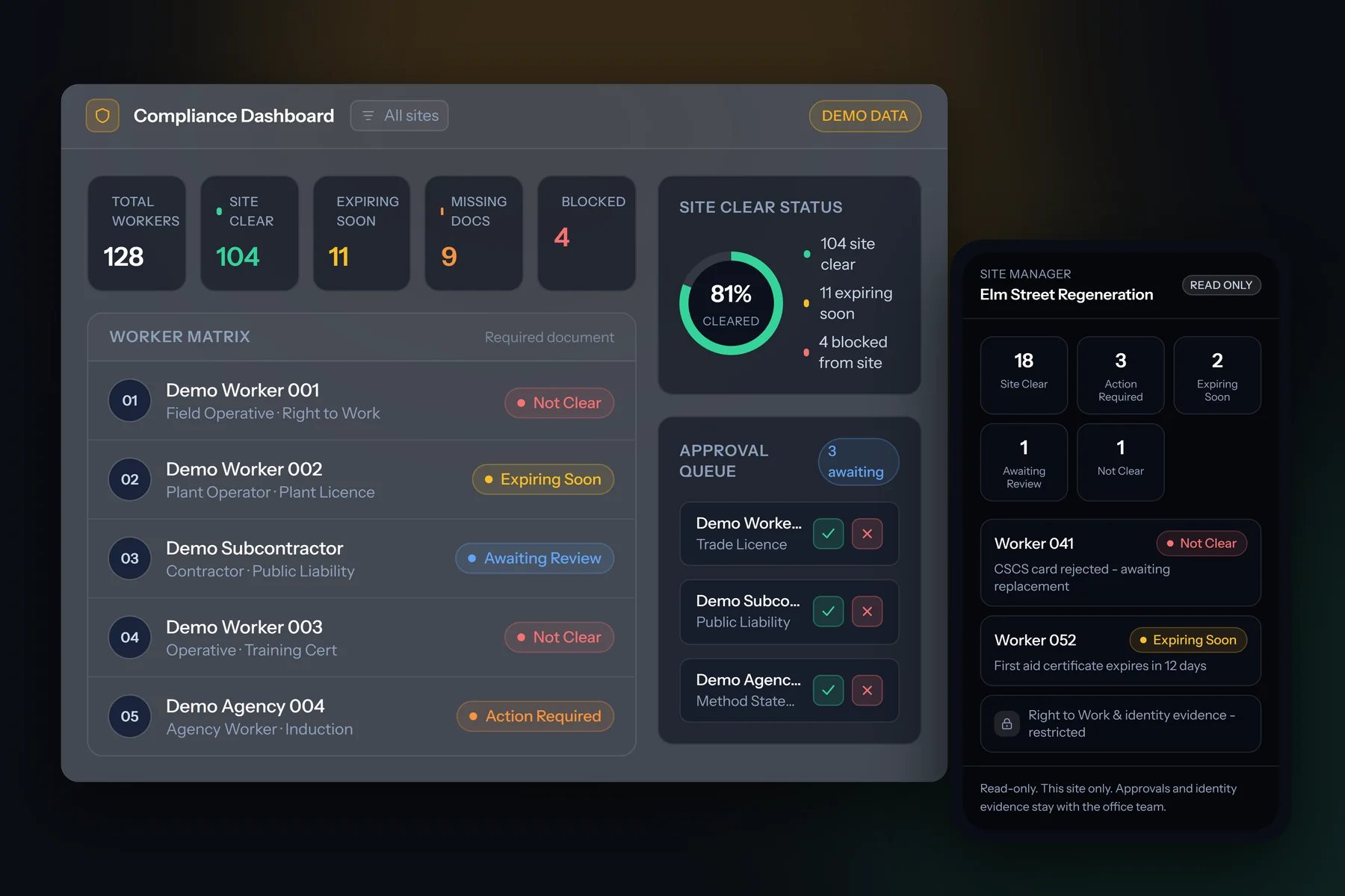 Crew Matrix product interface